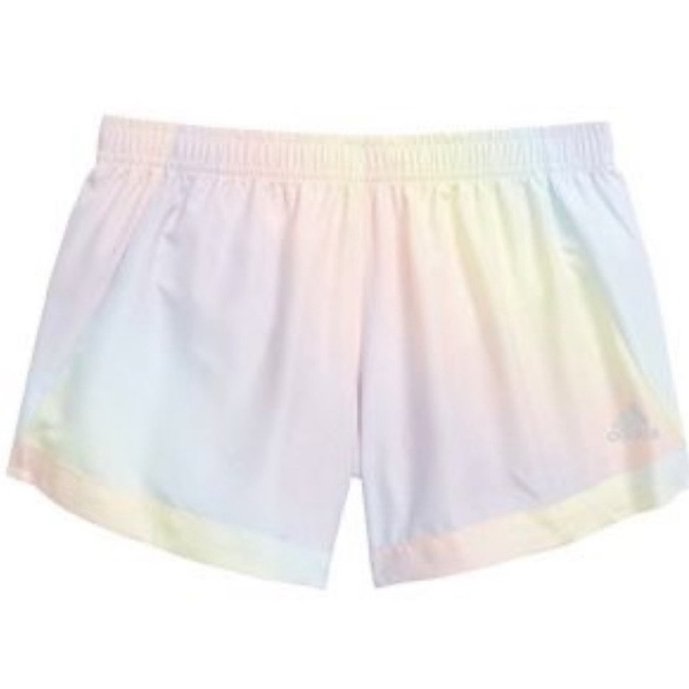 adidas pastel iridescent athletic shorts women’s size small / kids size XL